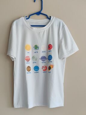 Planets Of Solar System Tshirt Size M Kids, Graphic Tee - School Tee